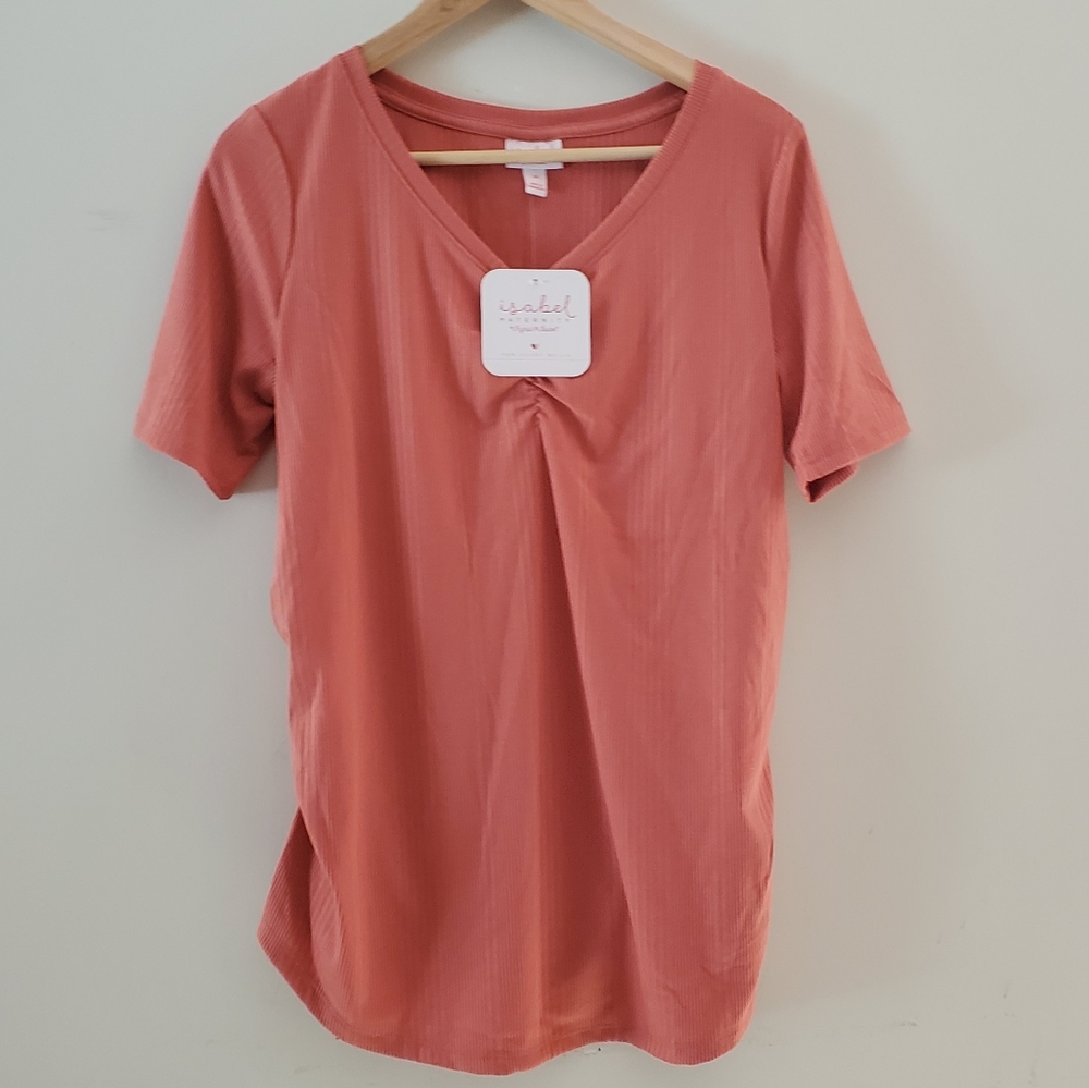 Maternity elbow sleeve v-neck